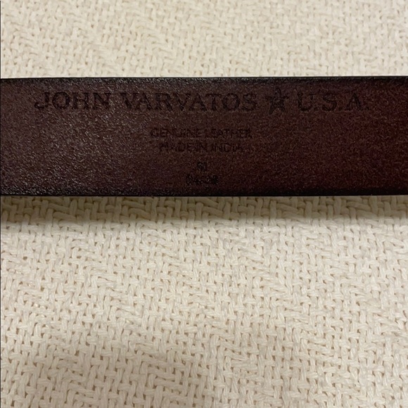 John Varvatos Bridle Leather Belt. Dark Brown. - Picture 6 of 7